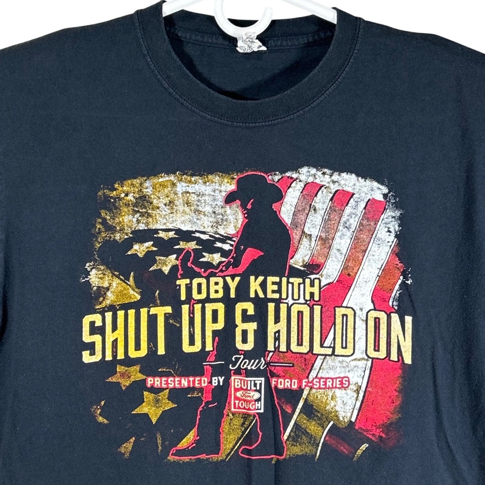 Toby Keith 2014 Shut Up & Hold On Tour T-Shirt Black Mens Large Ford F-Series